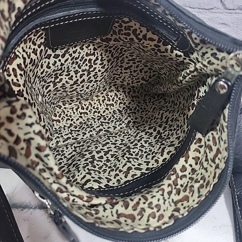 ILI New York Leather Crossbody Purse Gray 2-Tone Buttery Soft‎ Multi-Pocket Bag